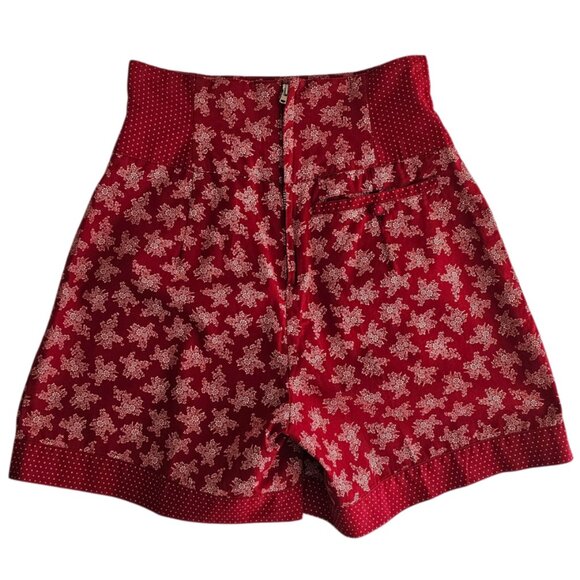 Avenue By Mereille Bitton Floral Polka Dot Vintage Shorts | EUC | 4P | Red White - Picture 2 of 16